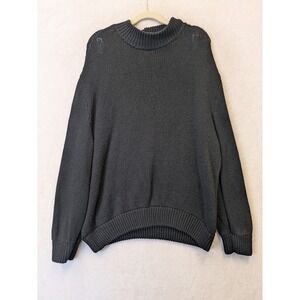 Aerie Women's Size XL Oversized Knit Sweater Charcoal Gray Mock Neck